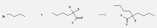 Hexanoic-2,2-d2 acid(9CI) and 1-bromo-butane can be used to produce 2-Butyl-[2-D]hexansaeure